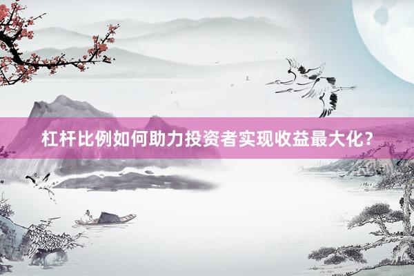 杠杆比例如何助力投资者实现收益最大化？