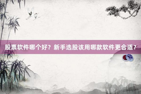 股票软件哪个好?新手选股该用哪款软件更合适?