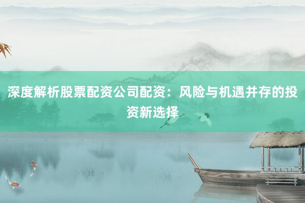 深度解析股票配资公司配资：风险与机遇并存的投资新选择