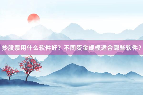 抄股票用什么软件好？不同资金规模适合哪些软件？