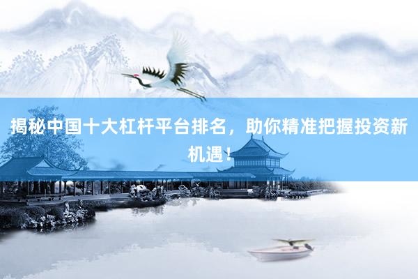 揭秘中国十大杠杆平台排名，助你精准把握投资新机遇！