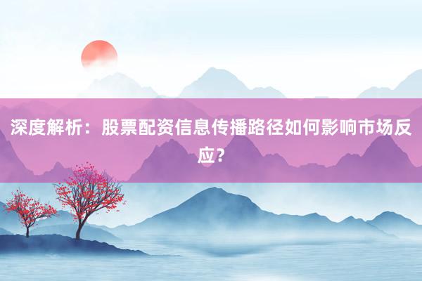 深度解析：股票配资信息传播路径如何影响市场反应？