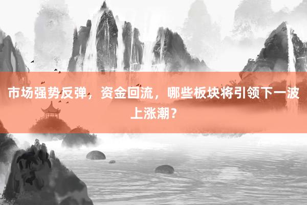 市场强势反弹，资金回流，哪些板块将引领下一波上涨潮？