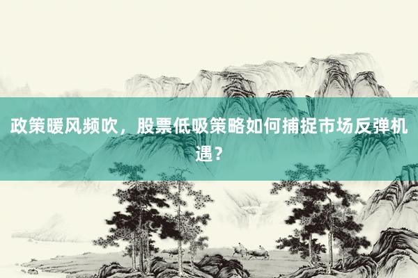 政策暖风频吹，股票低吸策略如何捕捉市场反弹机遇？