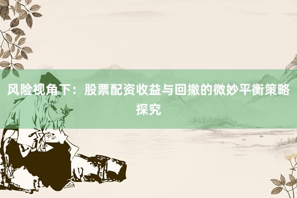 风险视角下：股票配资收益与回撤的微妙平衡策略探究