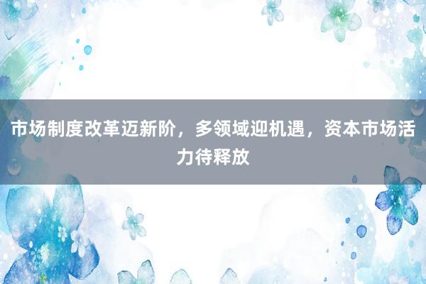 市场制度改革迈新阶，多领域迎机遇，资本市场活力待释放