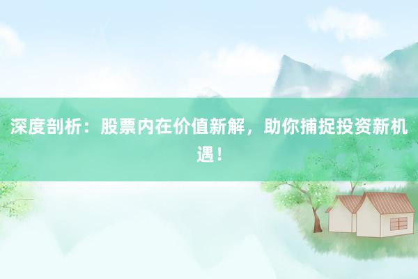 深度剖析：股票内在价值新解，助你捕捉投资新机遇！