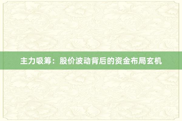 主力吸筹：股价波动背后的资金布局玄机