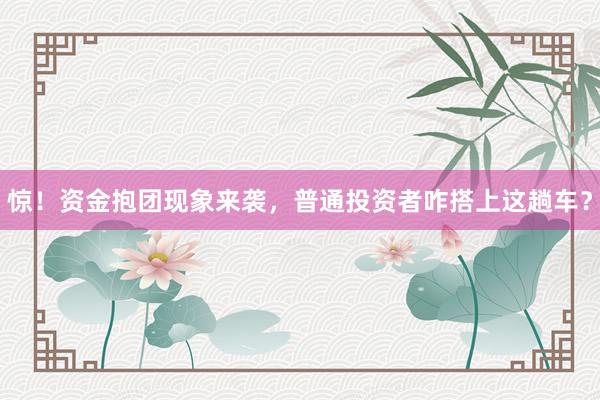 惊！资金抱团现象来袭，普通投资者咋搭上这趟车？