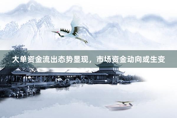 大单资金流出态势显现，市场资金动向或生变