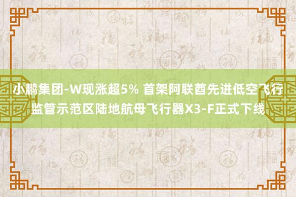 小鹏集团-W现涨超5% 首架阿联酋先进低空飞行监管示范区陆地航母飞行器X3-F正式下线